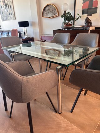 Mesa Comedor Extensible Cristal y Metal