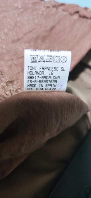 Vestido palabra de honor beige/marrón