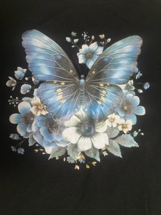 T-shirt Raggi Lunari Farfalla Blu Taglia L/XL