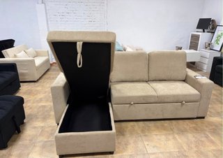 Sofá Cama Luke con Arcón Beige