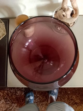 Calice da centro vintage in vetro Murano viola