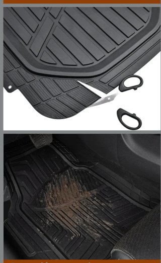 Juego 4 Alfombrillas Coche PVC Negro