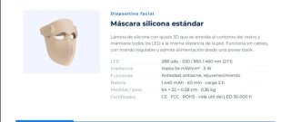 Máscara Facial Luz Roja LED Terapia