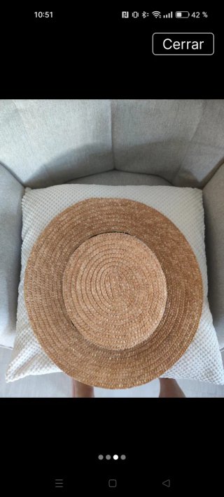 Sombrero Canotier H&M Paja Negro Marrón