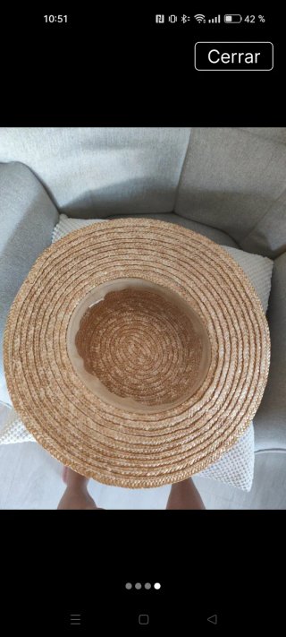 Sombrero Canotier H&M Paja Negro Marrón