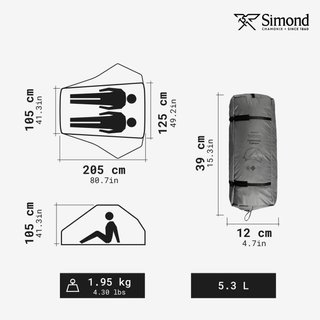 Tienda campaña SIMOND MT900 UL 2 personas NUEVO!