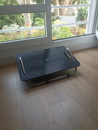 Reposapiés Vintage Ikea Negro/Plata