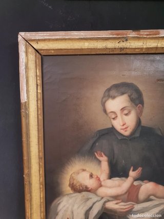 Oleo San Estanislao Kotska Siglo XIX