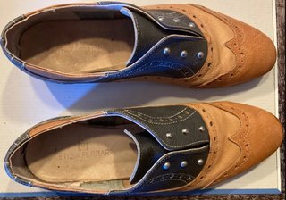 Scarpe Letizia Ferrari pelle bicolore borchie 41