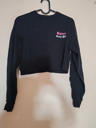 Sudadera Crop Top Negro