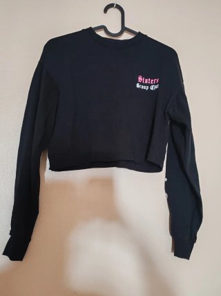 Sudadera Crop Top Negro