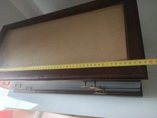 Caja joyero costurero madera tapa de cristal