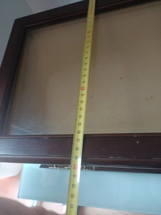 Caja joyero costurero madera tapa de cristal