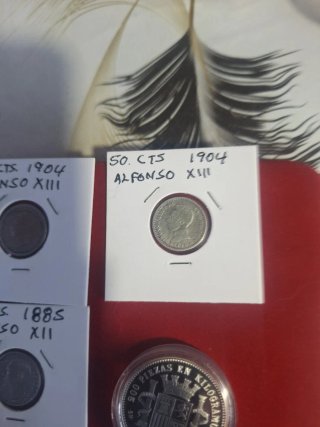 5 Monedas Alfonso XIII (4 Plata, 1 Cobre)