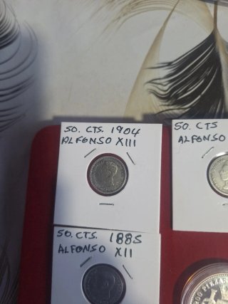5 Monedas Alfonso XIII (4 Plata, 1 Cobre)