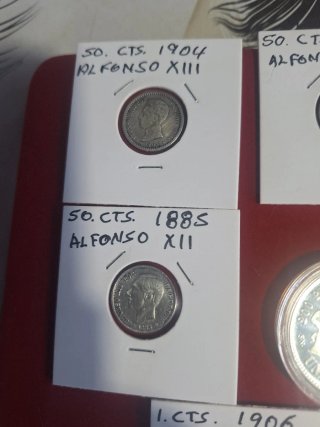 5 Monedas Alfonso XIII (4 Plata, 1 Cobre)