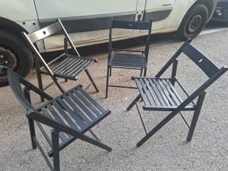 Pack 4 Sillas Plegables Madera Negras