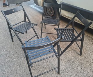 Pack 4 Sillas Plegables Madera Negras