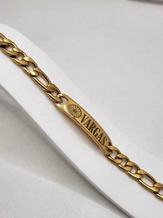 Esclava Chapado Oro Apellido Vargas Acero Inox