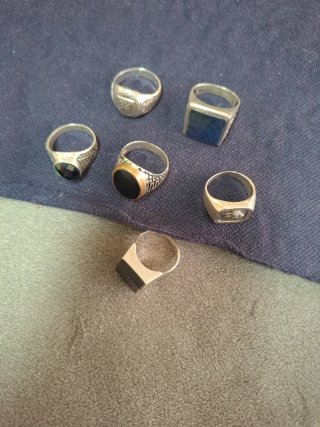 Lote 6 Anillos Hombre Plata 925