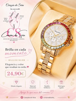 Reloj de mujer con piedras de colores
