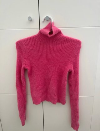 Jersey Fucsia Peludo Cuello Alto