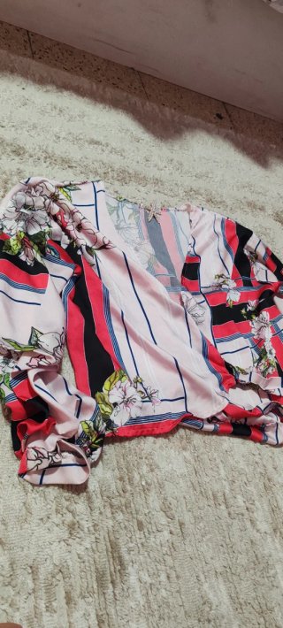 Blusa Estampada Flores Rayas