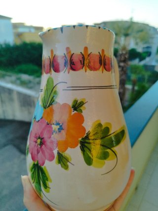 2 Brocche Ceramica Dipinte a Mano