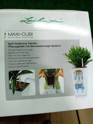 Maceta Lechuza Maxi-CUBI Antracita Metalizada