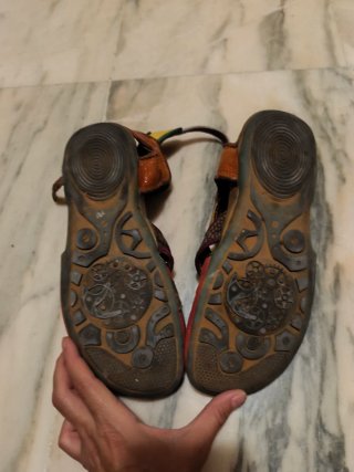 Bailarinas Pisaverde Marrón y Rojo