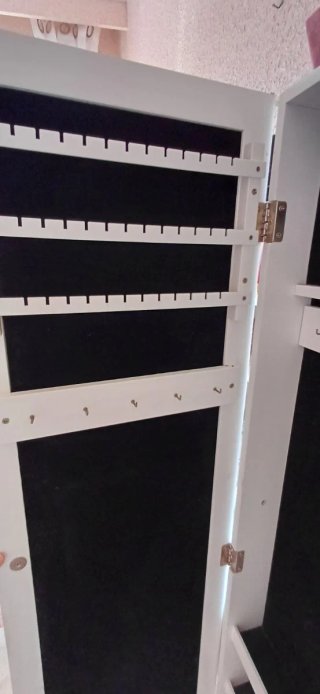Espejo de pie madera blanco y dorado