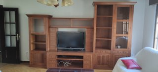 Mueble salón y librería madera