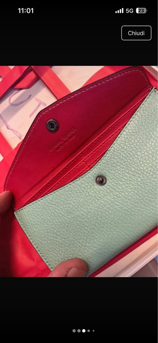 Portafoglio donna pelle verde tiffany