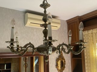 Lámpara de techo antigua metal y cristal