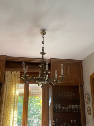 Lámpara de techo antigua metal y cristal