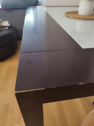 Mesa de comedor moderna madera y cristal