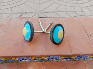 Ruedines bicicleta niños azul y amarillo