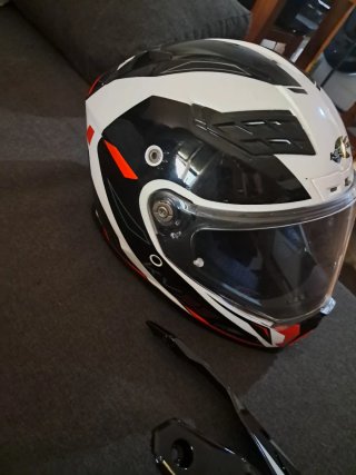 Casco Moto Kappa Blanco y Negro