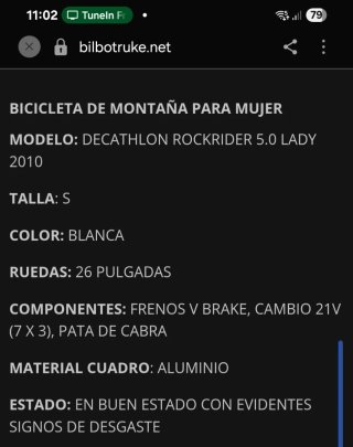 Bicicleta Btwin Rockrider Mujer