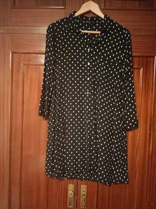 Vestido mujer lunares negro y blanco