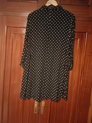 Vestido mujer lunares negro y blanco