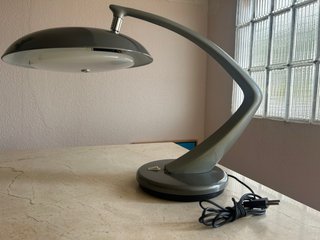 Lámpara Sobremesa Fase. Años 70 Gris metalico