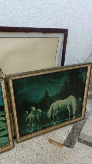 2 Lastre di Cavalli Antichi Incorniciate