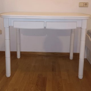 Mesa de cocina extensible blanca
