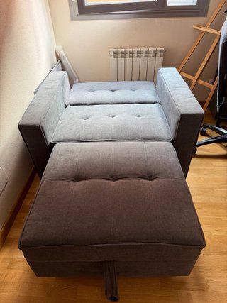Sofá Cama Gris Tela  1,5 plaza