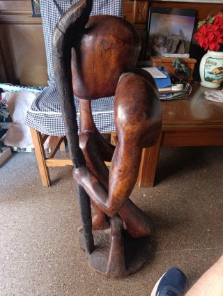 Figura Africana Gigante Madera Tallada