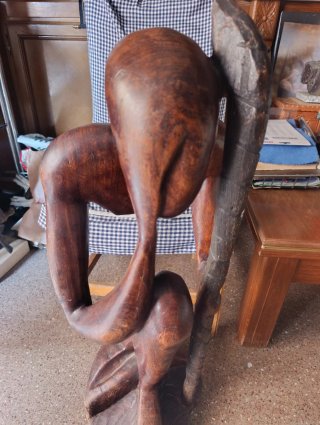 Figura Africana Gigante Madera Tallada