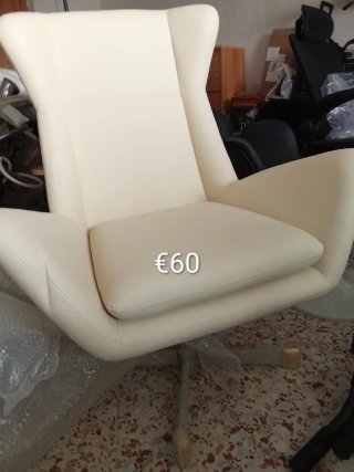 Sofá Silla Beige Cuero