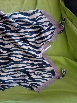 Camiseta pijama cebra encaje