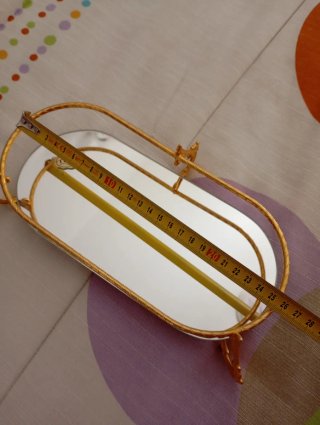 Bandeja base espejo y baño de oro